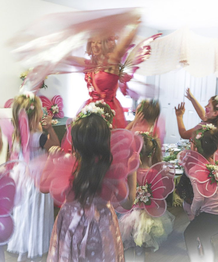 Dancing with a fairy at a fairy princess party In the Company of Fairies